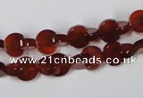 CAA151 15.5 inches 8*8mm curved moon red agate gemstone beads