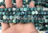 CAA1511 15.5 inches 8mm round matte banded agate beads wholesale