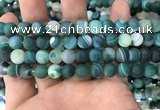 CAA1512 15.5 inches 10mm round matte banded agate beads wholesale