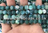 CAA1513 15.5 inches 12mm round matte banded agate beads wholesale