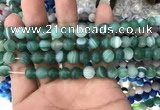 CAA1515 15.5 inches 6mm round matte banded agate beads wholesale