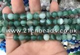 CAA1516 15.5 inches 8mm round matte banded agate beads wholesale