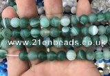 CAA1518 15.5 inches 12mm round matte banded agate beads wholesale