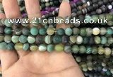 CAA1520 15.5 inches 6mm round matte banded agate beads wholesale