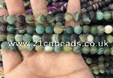 CAA1521 15.5 inches 8mm round matte banded agate beads wholesale