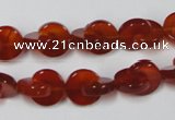 CAA153 15.5 inches 12*12mm curved moon red agate gemstone beads