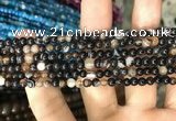 CAA1536 15.5 inches 4mm round banded agate beads wholesale