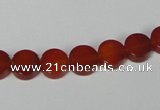 CAA154 15.5 inches 8mm coin red agate gemstone beads