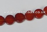 CAA155 15.5 inches 10mm coin red agate gemstone beads