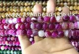 CAA1562 15.5 inches 8mm round banded agate beads wholesale