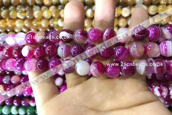 CAA1563 15.5 inches 10mm round banded agate beads wholesale