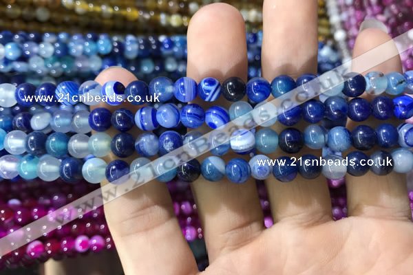 CAA1578 15.5 inches 4mm round banded agate beads wholesale