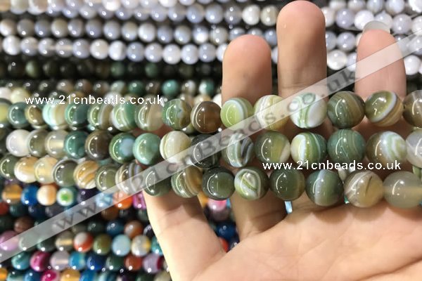 CAA1586 15.5 inches 8mm round banded agate beads wholesale