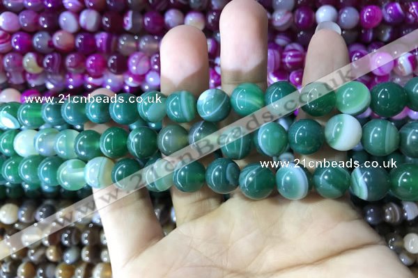 CAA1592 15.5 inches 8mm round banded agate beads wholesale