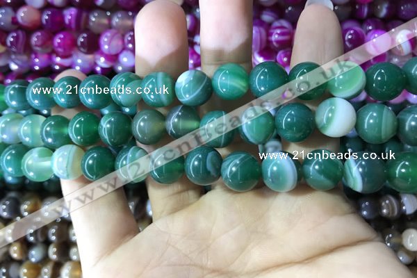 CAA1593 15.5 inches 10mm round banded agate beads wholesale