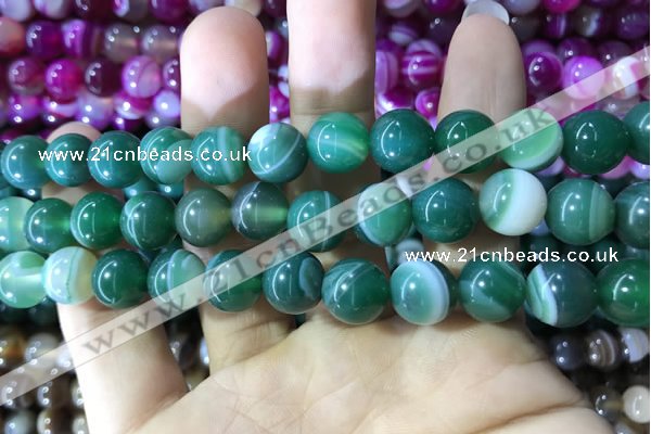 CAA1594 15.5 inches 12mm round banded agate beads wholesale