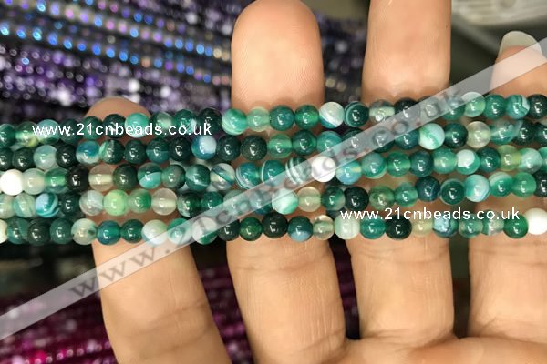 CAA1596 15.5 inches 4mm round banded agate beads wholesale