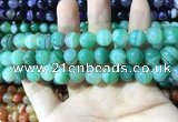 CAA1599 15.5 inches 10mm round banded agate beads wholesale