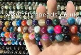 CAA1604 15.5 inches 8mm round banded agate beads wholesale