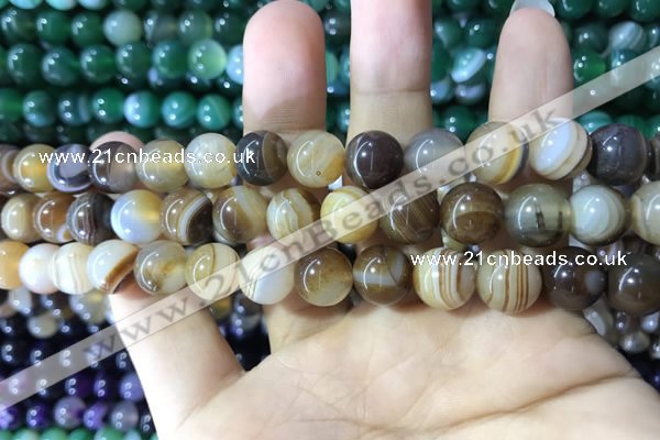 CAA1617 15.5 inches 10mm round banded agate beads wholesale