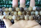 CAA1618 15.5 inches 12mm round banded agate beads wholesale