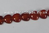 CAA163 15.5 inches 10*10mm heart red agate gemstone beads