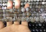 CAA1633 15.5 inches 12mm faceted round banded agate beads