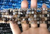 CAA1635 15.5 inches 6mm faceted round banded agate beads