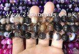 CAA1637 15.5 inches 10mm faceted round banded agate beads