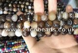 CAA1638 15.5 inches 12mm faceted round banded agate beads