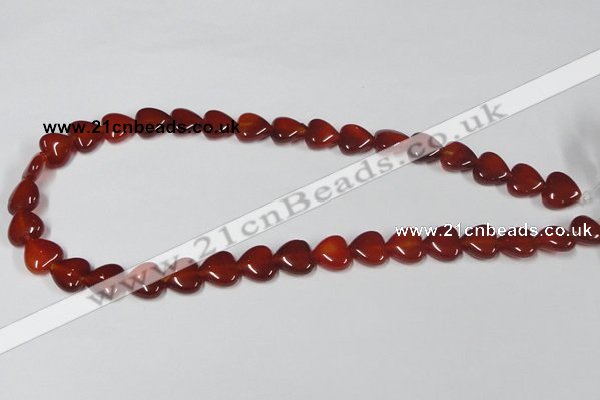 CAA164 15.5 inches 12*12mm heart red agate gemstone beads