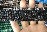 CAA1640 15.5 inches 6mm faceted round banded agate beads