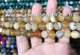 CAA1647 15.5 inches 10mm faceted round banded agate beads