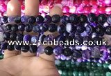 CAA1651 15.5 inches 8mm faceted round banded agate beads