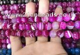 CAA1657 15.5 inches 10mm faceted round banded agate beads