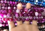 CAA1658 15.5 inches 12mm faceted round banded agate beads