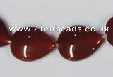 CAA166 15.5 inches 15*20mm flat teardrop red agate gemstone beads