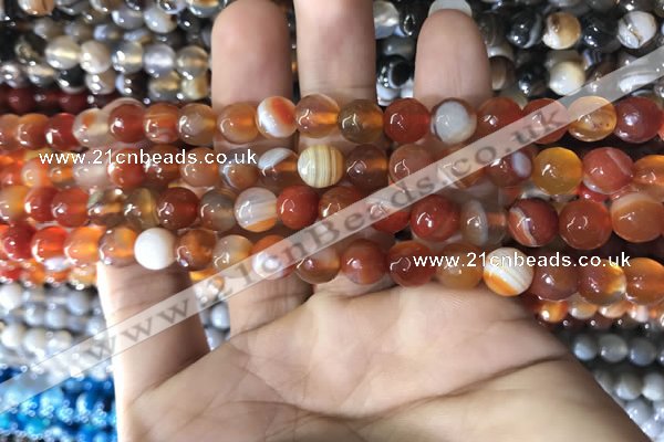 CAA1660 15.5 inches 6mm faceted round banded agate beads