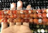 CAA1662 15.5 inches 10mm faceted round banded agate beads