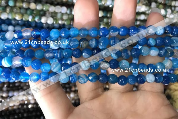 CAA1665 15.5 inches 6mm faceted round banded agate beads