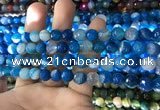 CAA1666 15.5 inches 8mm faceted round banded agate beads