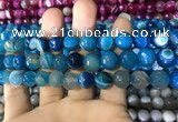 CAA1667 15.5 inches 10mm faceted round banded agate beads