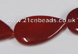 CAA167 15.5 inches 22*36mm flat teardrop red agate gemstone beads