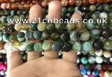 CAA1672 15.5 inches 10mm faceted round banded agate beads