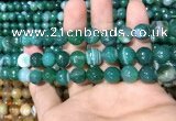 CAA1677 15.5 inches 10mm faceted round banded agate beads