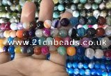 CAA1681 15.5 inches 8mm faceted round banded agate beads