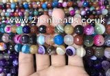 CAA1682 15.5 inches 10mm faceted round banded agate beads