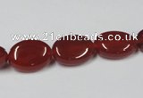 CAA169 15.5 inches 10*14mm oval red agate gemstone beads