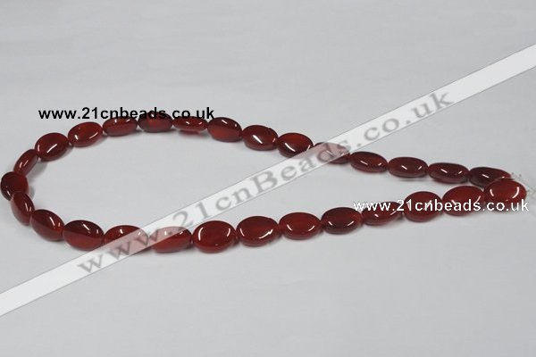 CAA169 15.5 inches 10*14mm oval red agate gemstone beads