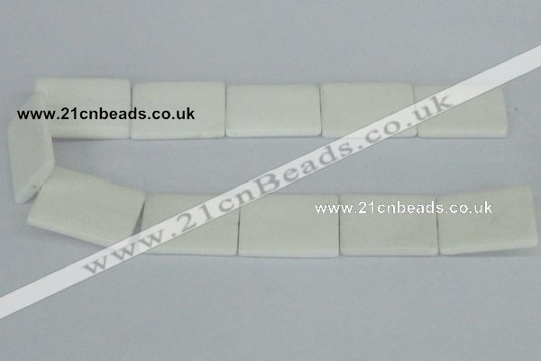 CAA17 15.5 inches 25*35mm rectangle white agate gemstone beads